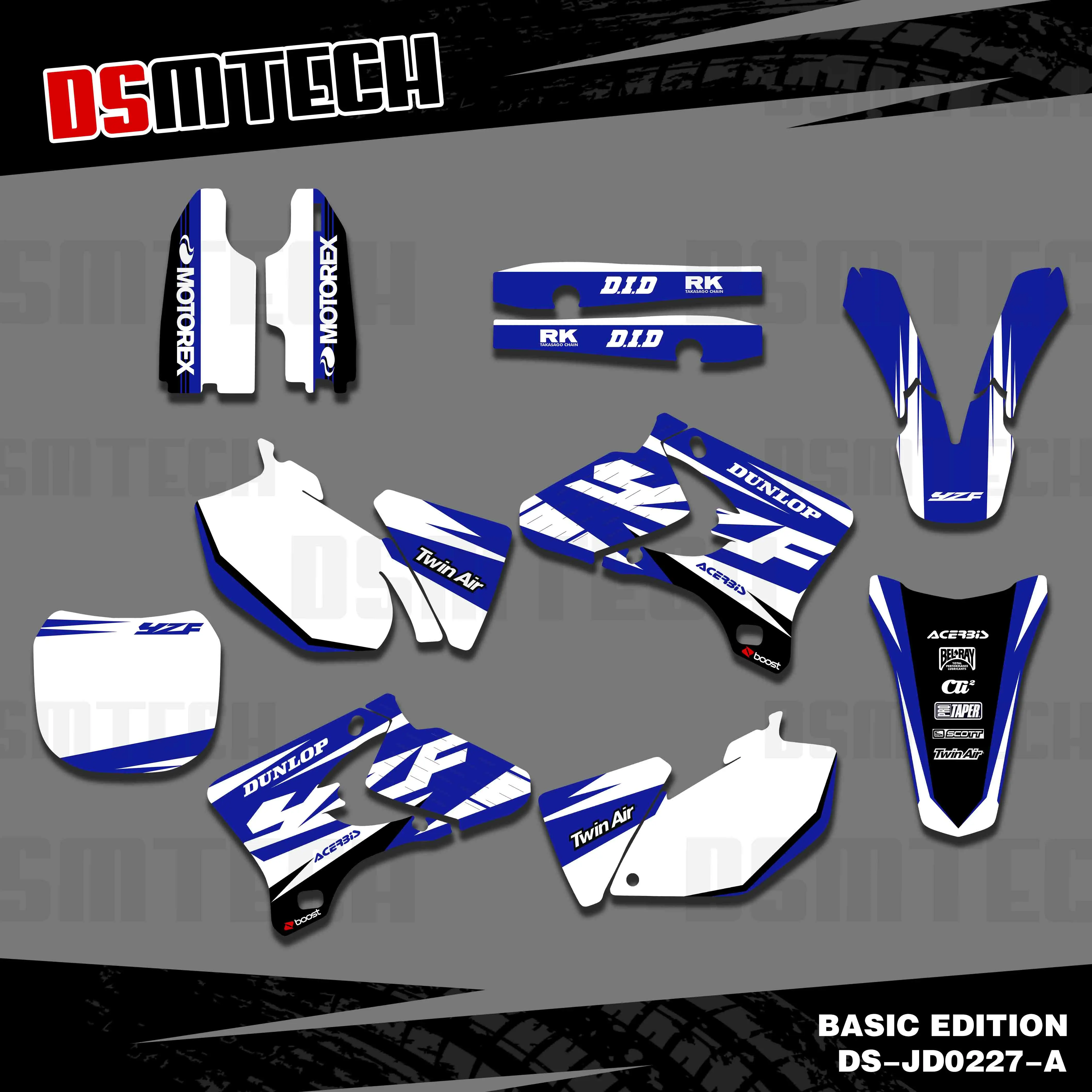 Dsmtech Per Yamaha Yz250F Yz450F 2003-2005 Motocross Team Graphics Background Decalcomania Sticker Kit Yzf 250 450 Yz 250F 450F
