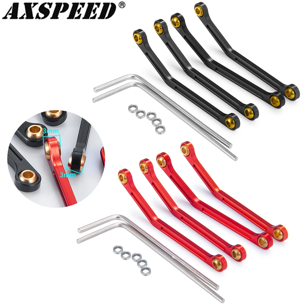 Axspeed 4Pcs Asta Di Collegamento Del Collegamento Dello Sterzo In Metallo Per Kyosho Mini-Z 4 X4 Jimny 32523 1:18 Rc Crawler Buggy Truck Car Upgrade 