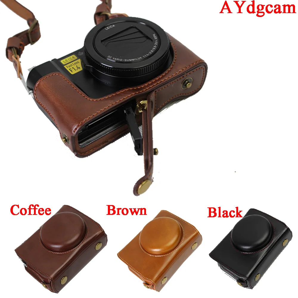 New Luxury Leather Camera Case Borsa Per Panasonic Lumix Dmc-Lx10 Lx10 Dmc-Lx10 Sacchetto Della Macchina Fotografica Del Corpo Set Coperchio Aperto Di