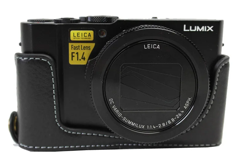 Per Panasonic Lx10 Lumix Lx10 Dmc-Lx10 Custodia Per Fotocamera Video Mezza Custodia Inferiore Custodia Per Fotocamera In Vera Pelle