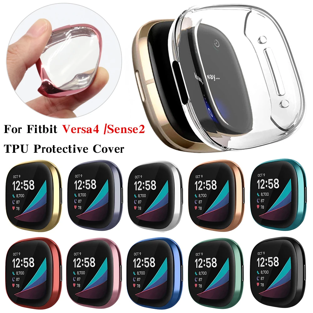 Custodia Protettiva Per Fitbit Versa 4 Soft Tpu Full Cover Screen Protector Bumper Shell Per Fitbit Sense 2 Accessori Per Orologi