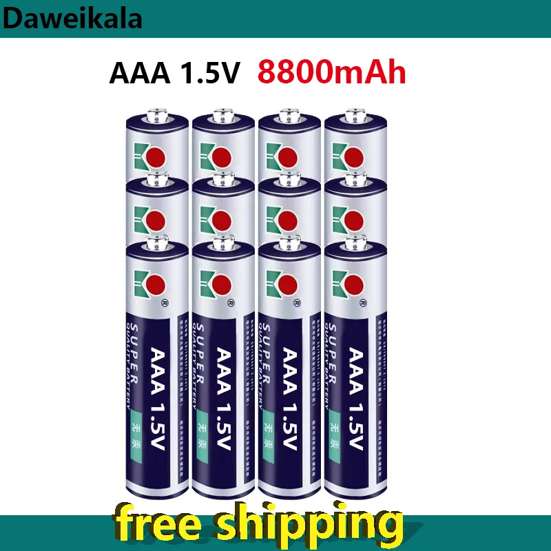 2022New 1.5V Aaa Rechargeable Battery 8800Mah Aaa 1.5V New Alkaline Rechargeable Batery For Led Light Toy Mp3Wait+Free Shipping