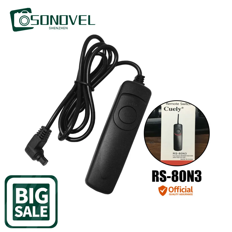 Rilascio Dell'Otturatore Rs-80N3 Telecomando Del Cavo Per Canon 1Dx 1Ds 1D D2000 5D Mark Ii 5 D2 5 D3 5Dii 5D 7D 50D 40D 30D 20D 10D 30 1V