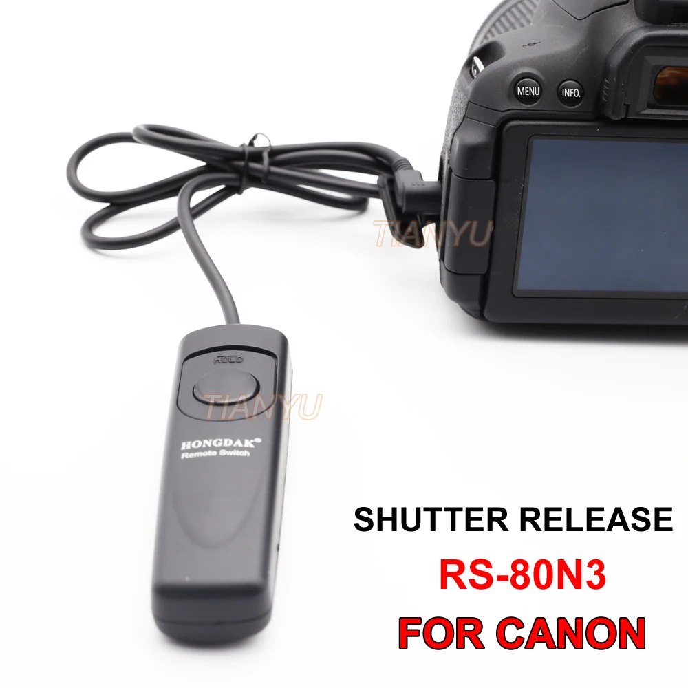 Cavo Di Controllo Remoto Del Rilascio Dell'Otturatore Di Hongdak Rs-80N3 Rs 80N3 Per Canon 20D/30D/40D/50D/5D/5Dii/7D/5D3/6D