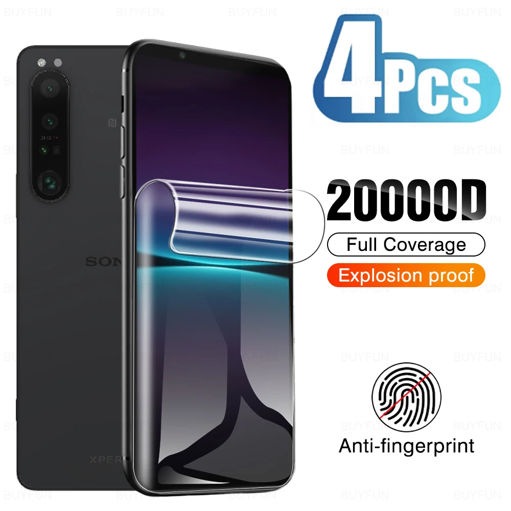 Pellicola Idrogel 4 Pezzi Per Sony Xperia 1 Iii Iv Screen Protector Copertura Completa Per Sony Xperia 10 Plus Xperia 5 Ii Pro Not Glass