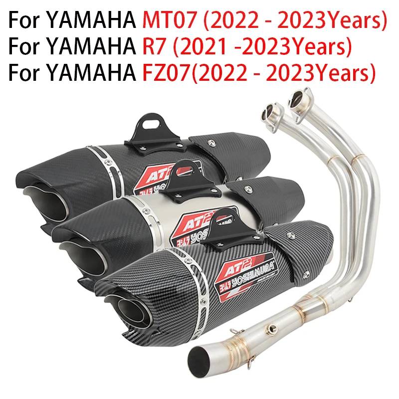Scarico Moto Yoshimura At2 Per Yamaha R7 Mt07 Fz07 Mt Fz 07 2021 2022 2023 Sistema Completo Modifica Silenziatore Con Tubo Di Collegamento Anteriore