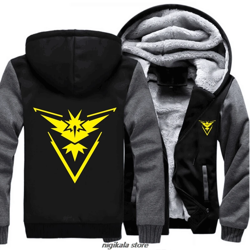Taglia Usa Go Team Valor Team Mystic Team Inst(Cosplay Jacket Felpe Addensare Felpa Con Cappuccio Cappotto Con Cerniera