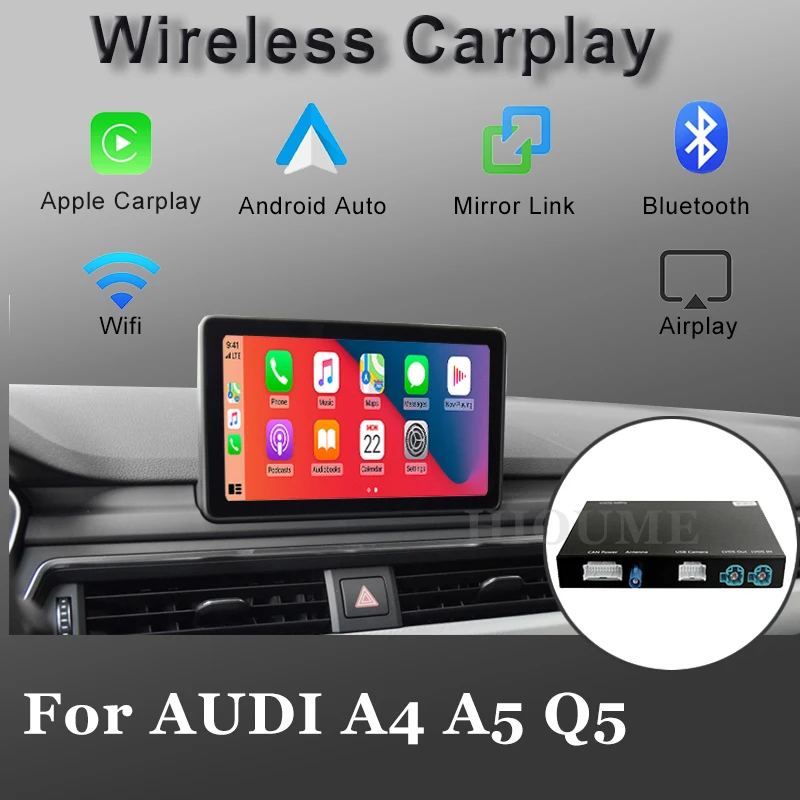 Wireless Carplay Mmi Android Auto Interface Box Per Audi A4 A5 Q5 S5 3G Mmi System Multimedia Aggiornamento Schermo Originale