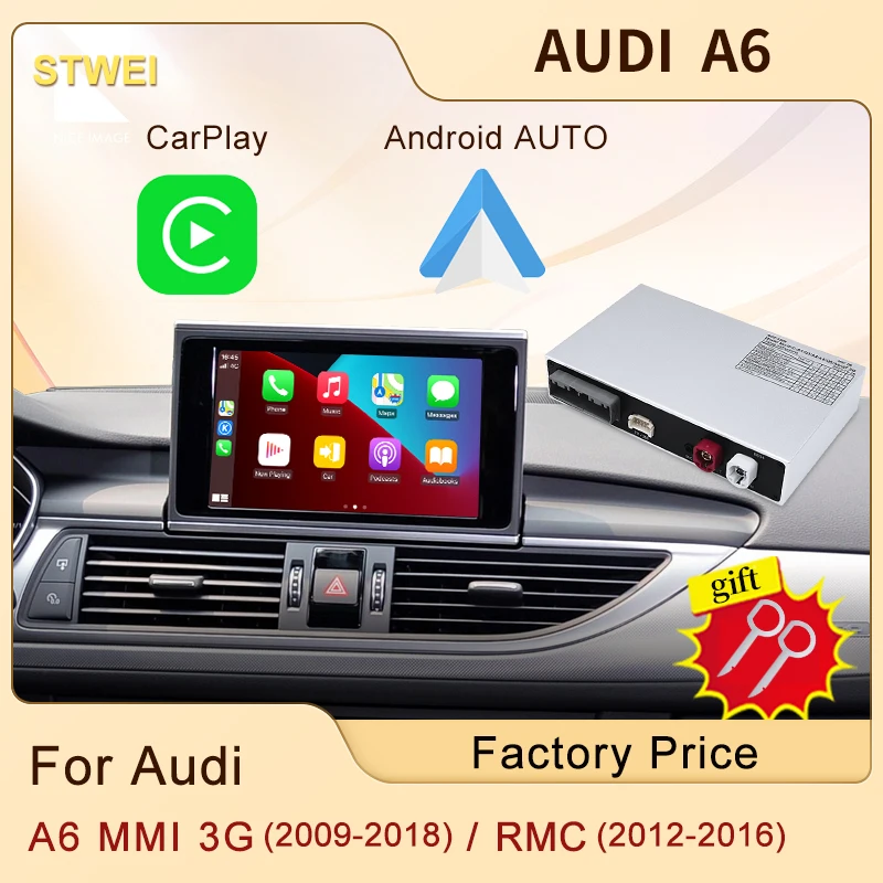 Wireless Apple Carplay Per Audi A6 Mmi 3G A6 Rmc 2009-2018 Car Play Android Auto Mirror Link Vista Frontale Telecamera Retromarcia