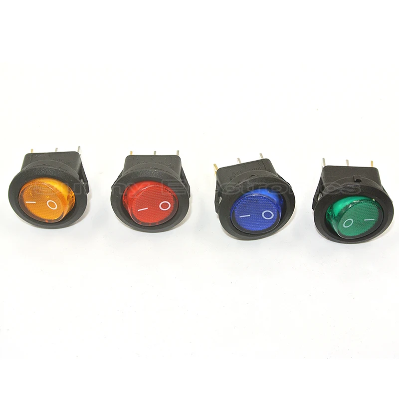 100 Pz Rosso Verde Blu Giallo Led Illuminato 24 V Rocker Interruttore 20 Amp Dc, Rotonda Luce 24 V Volt Kit Auto