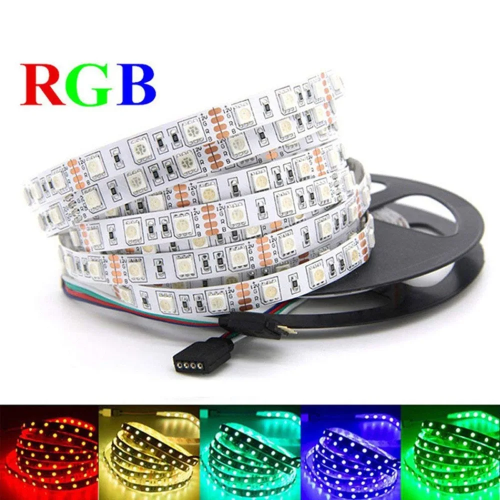 12V 24 V Led Light Strip Pc Smd 5050 Rgb Rgbw Rgbww 60Led/S 5 M 12 24 V Volt Led Strip Lights Lampada Impermeabile Nastro Tv Retroilluminazione