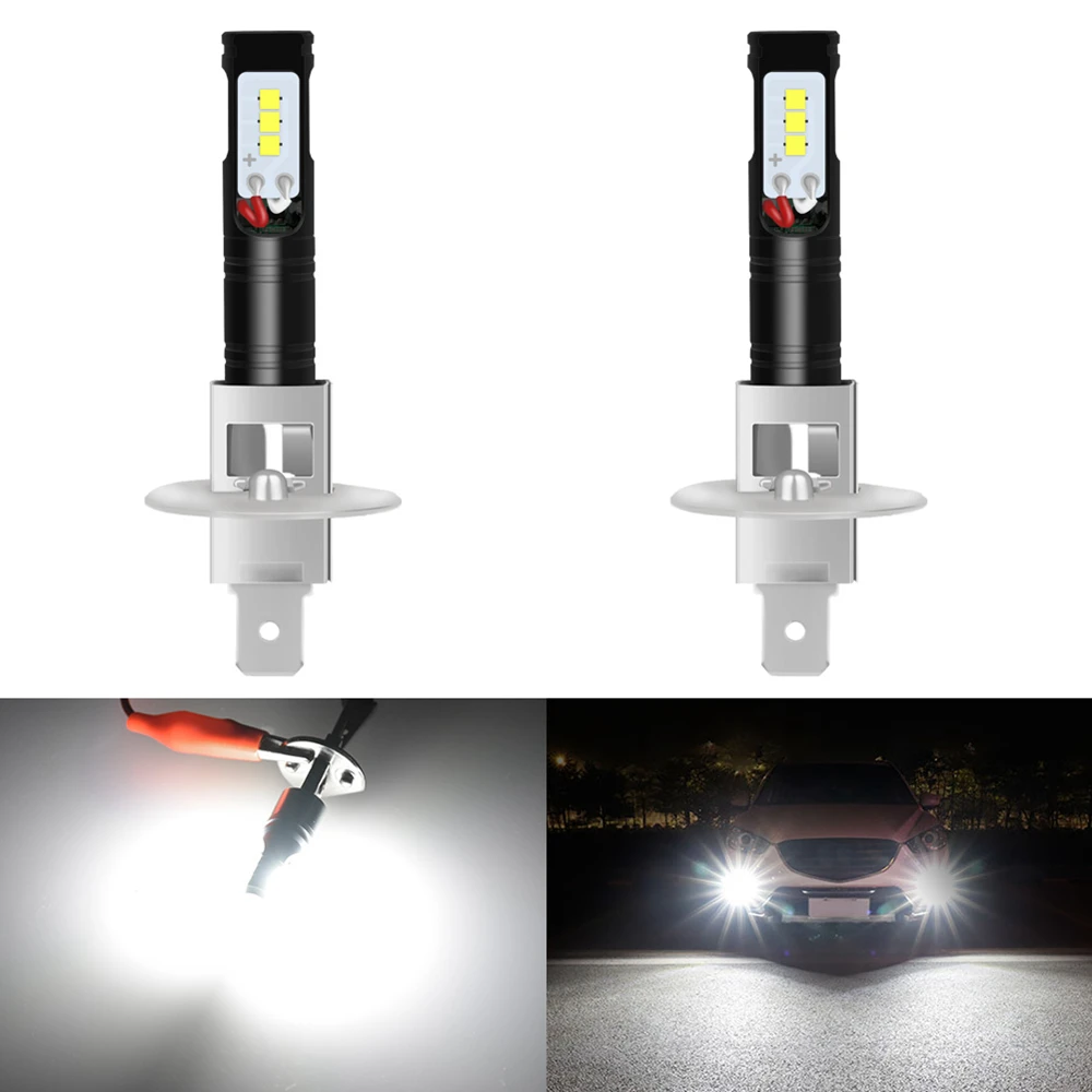 2Pcs Katur H1 Led Fog Led Driving Running Light Lampadine Csp Chip H1 Luci Esterne Automatiche Per Auto Led 12 Volt