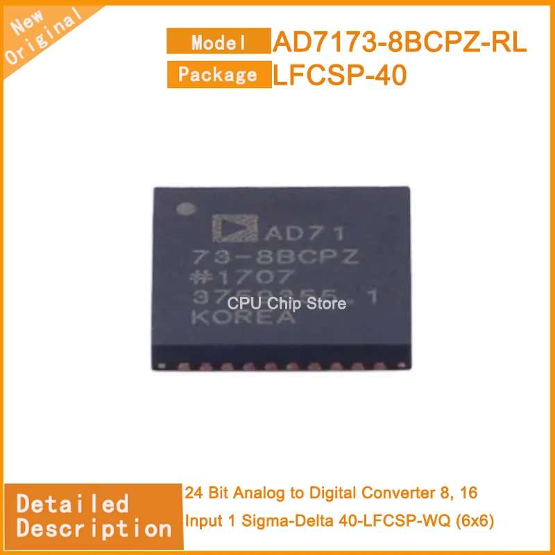 1 ~ 5 Pezzi Nuovo Originale Ad7173-8Bcpz-Rl Ad7173-8Bcpz Convertitore Da Analogico A Digitale A 24 Bit 8, 16 Ingressi 1 Sigma-Delta 40-Lfcsp-Wq