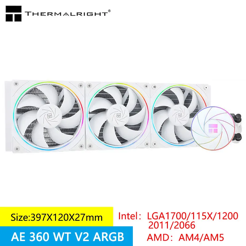 Thermalright Aqua Elite 360 V2 Radiatore Acqua Fredda Integrato Supporta Multi-Piattaforma Intel Lga1700/115X/Amd Am4/Am5/Am5