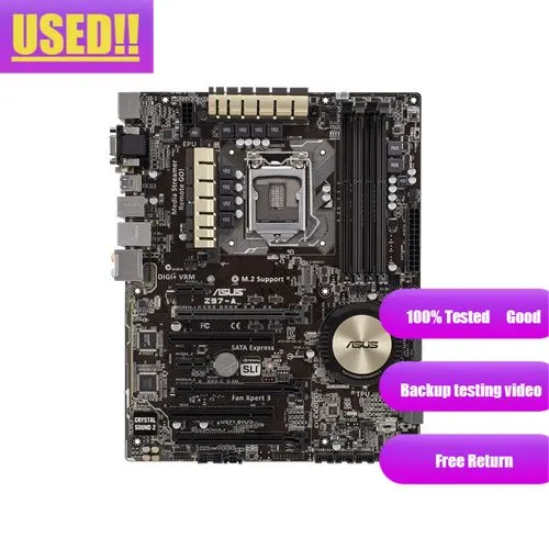 Scheda Madre Desktop Asus Z97-A Z97 Lga 1150 Per Core I7 I5 I3 Ddr3 Sata3 Usb3.0