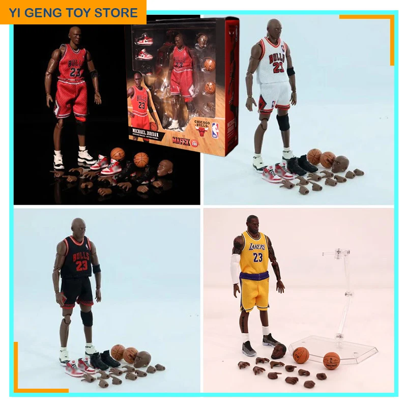 Mafex 100 Basket Star Michael Jordan Mj Mafex 100 James Real Clothes No.23 Anime Action Figures 16Cm Modello Bambola Giocattoli Regali