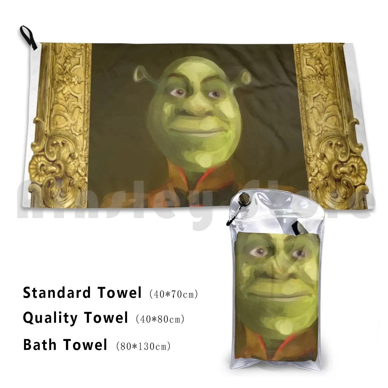 Towel Colonel Shrek Hat Portrait Baroque Classical Gold Frame Gallery Shrek Shrek 2 Shrek The Third