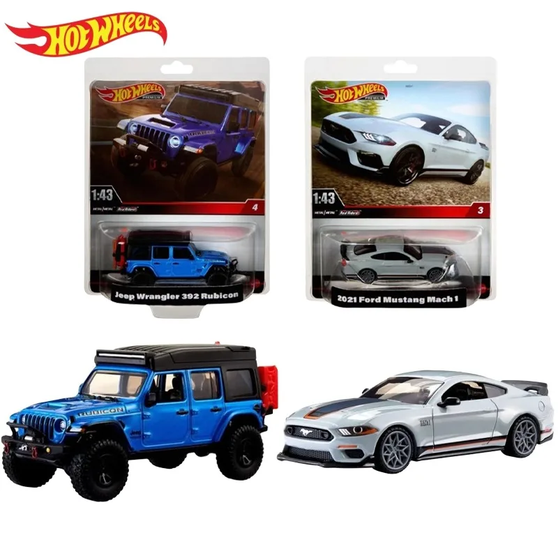 Hot Wheels Premium 1:43 Collection Diecast Car Model Scale Jeep Wrangler 392 Rubicon 2021 Ford Mustang Mach Hmd41 Toy Boys Gift
