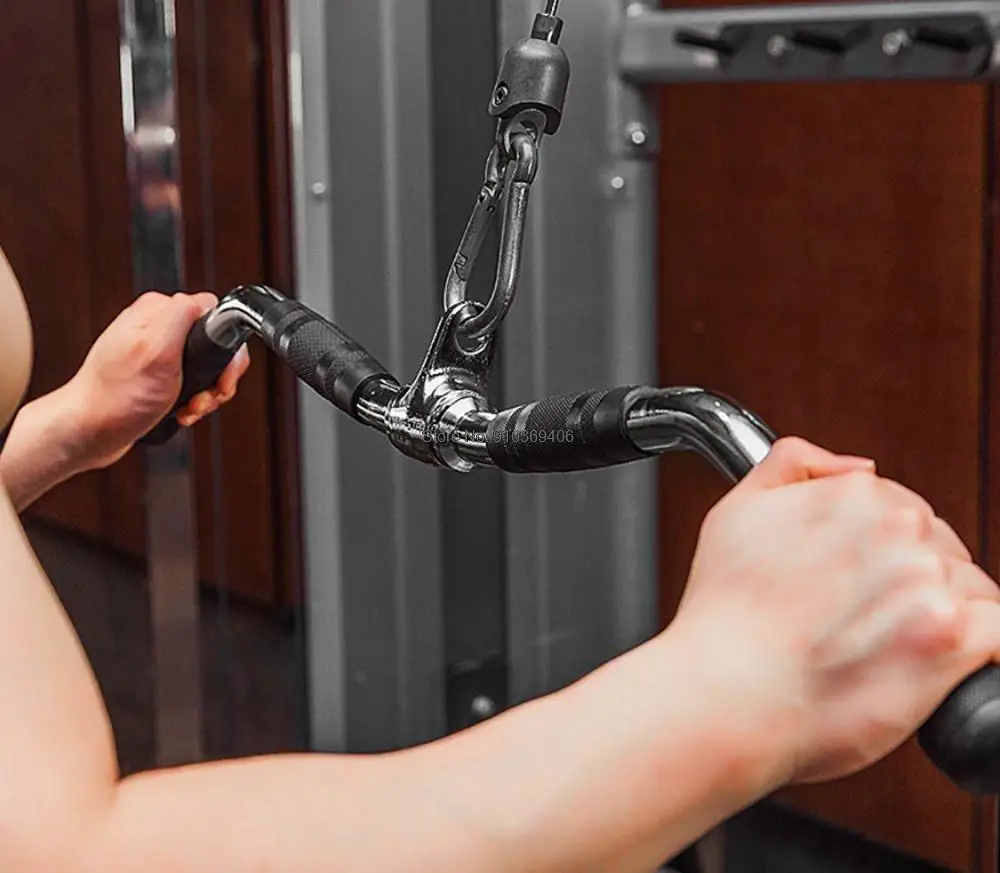 Nuovo Fitness Lat Pull Down Handle Antiscivolo Grip Gym Pully Cable Machine Attachments Canottaggio T-Bar Allenamenti A Casa Solid Handle Bar
