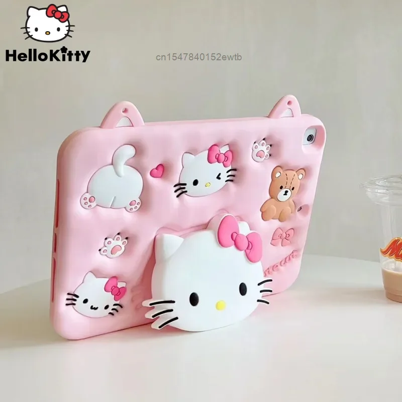 Custodia Protettiva In Silicone Sanrio Hello Kitty Con Supporto Per Apple Ipad 10Th Gen Ipad Mini 2 3 4 5 6 Ipad 7 8 9 10.2In