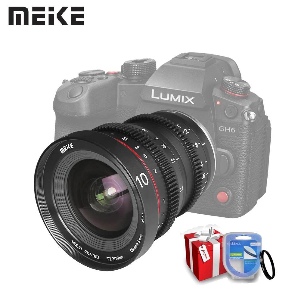 Obiettivo Di Meike 10Mm T2.2 S35 Cine Per Olympus Panasonic Lumix Micro Quattro Terzi M43 Mft M4/3 Montare Bmpcc 4K Zcam E2 Gh5 Gh6 Om-1
