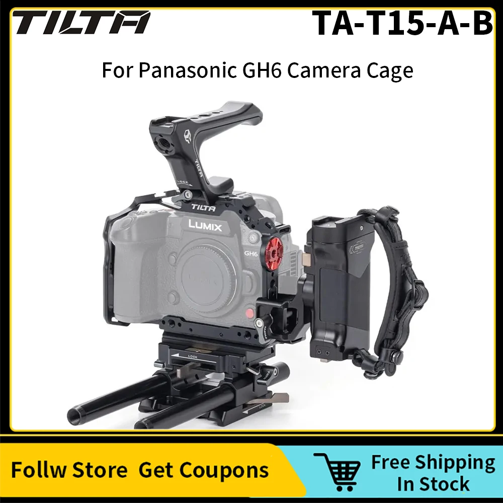 Tilta Ta-T15-A-B Kit Base Gabbia Fotocamera Completa Nera Per Panasonic Gh6 Leggero Ta-T15-Fcc-B