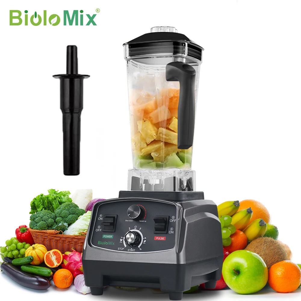 Biolomix 3Hp 2200W Heavy Duty Commercial Grade Timer Blender Mixer Juicer Fruit Food Processor Frullati Di Ghiaccio Bpa Free 2L Jar