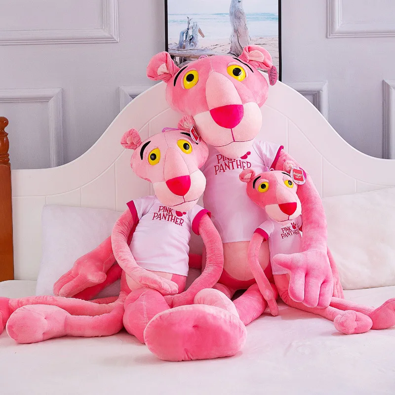 60-180Miniso Pink Anime Pink Panther Peluche Bambola Regalo Naughty Panther Grande Bambola Ornamento Kawaii Regalo Per La Fidanzata
