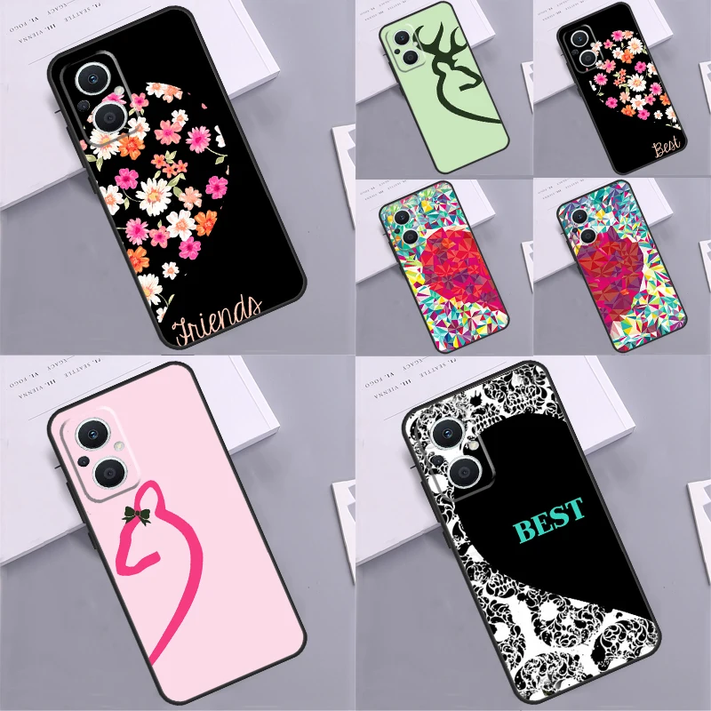 Cuore Coppia Best Friends Custodia Bff Per Oppo Reno 7 8 6 5 Lite Reno 10 8T 5Z 4Z Oppo Find X5 X6 Pro X2 Neo X3 Lite Cover