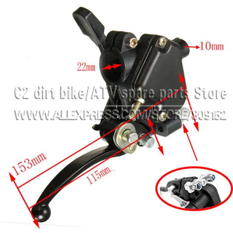 Leva Freno Doppia Acceleratore Pollice Destro Per Mini Moto Quad Pit Bike Atv 22Mm 7/8"