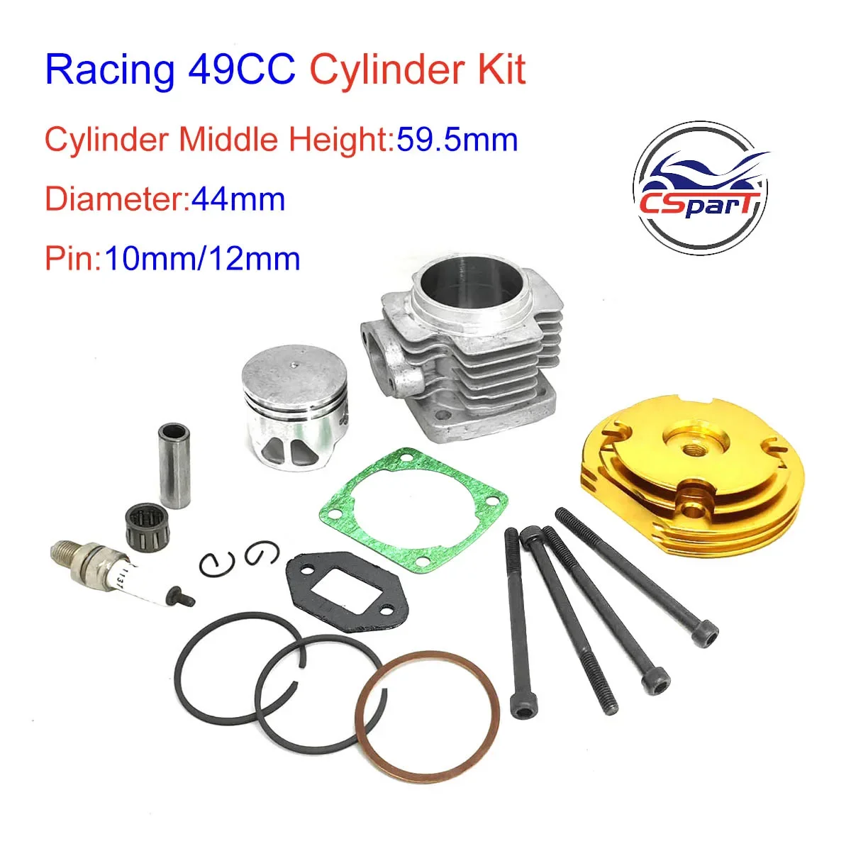 Kit Anello Pistone Testata Cilindro Cnc 44Mm 47Cc 49Cc Mini Moto Dirt Pit Bike Parts