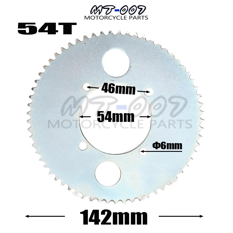 T8F 54 Dente 54 Millimetri Mini Moto Posteriore In Acciaio Catena Pignone Per 2 Tempi 47Cc 49Cc Cinese Pocket Bike Goped Di Scooter Atv Quad