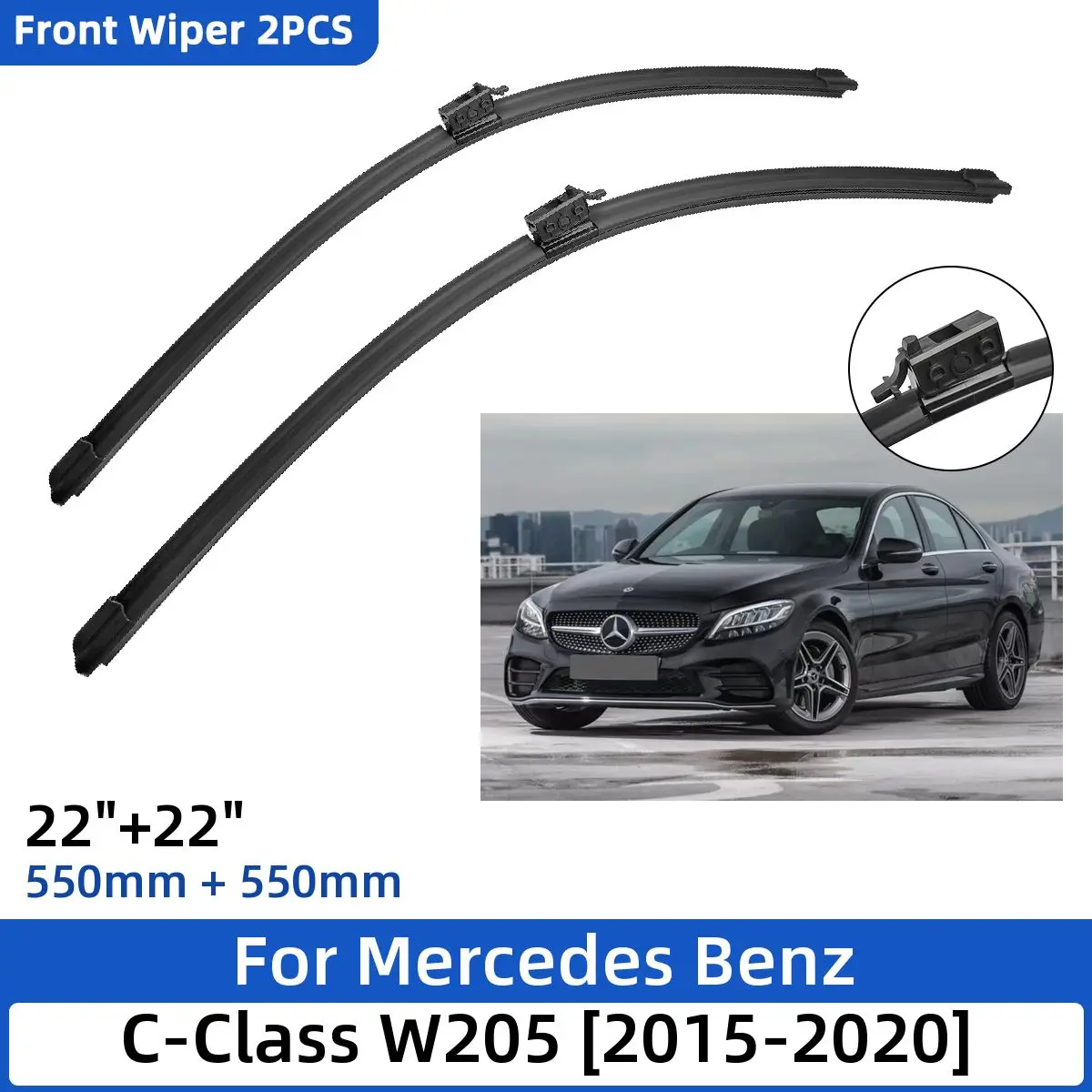 2 Pz Per Mercedes Benz Classe C W205 2015-2020 22 "+ 22" Spazzole Tergicristallo Anteriore Parabrezza Parabrezza Accessori 17 2018