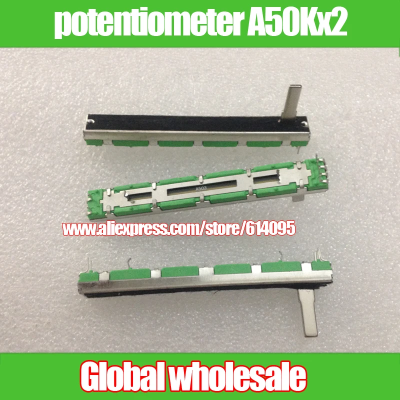 6 Pz Doppio Canale Dritto Slip Potenziometro A50K A503 Per Yamaha Behringer Soundcraft Mixer Fader