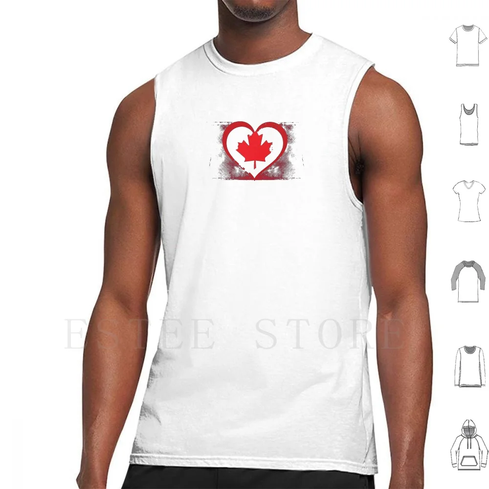 Foglia D'Acero Bandiera Canadese Cuore Canotte Gilet Senza Maniche Canada Foglia D'Acero Canadese Foglia Rossa Simbolo Snowbird Goose Pride