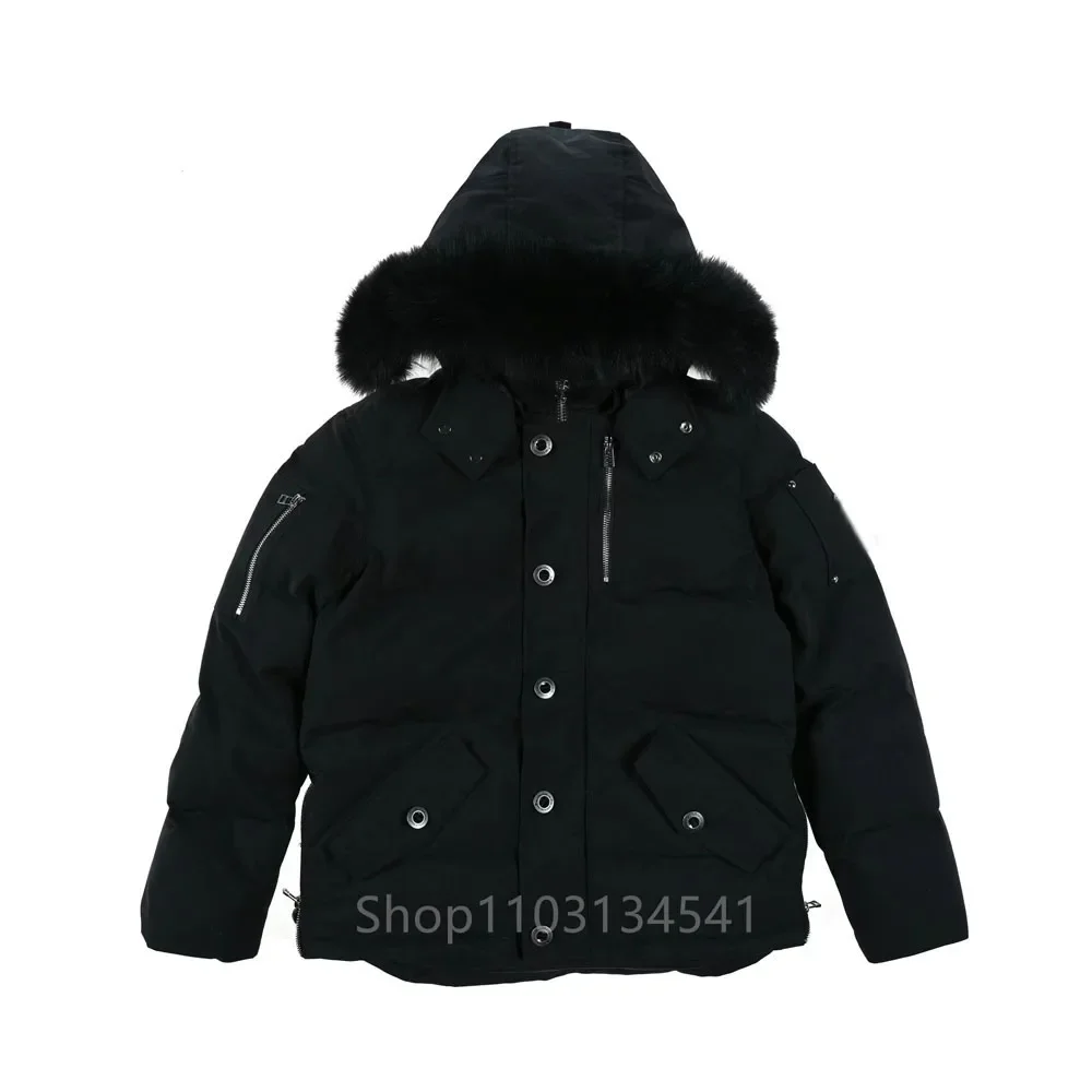 Inverno Uomo Canadese Mooses 3Q Parka Piumino D'Oca Caldo Capispalla Cappotto Estremo Tempo Vera Pelliccia Classica