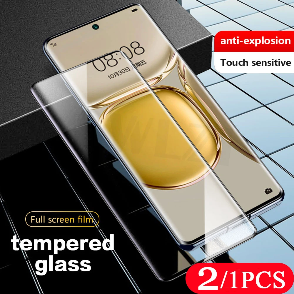 2/1Pcs Pellicola Protettiva Per Huawei P50 P40 Lite E P30 P20 Pro Plus Vetro Temperato P10 Protezione Dello Schermo Del Telefono Smartphone In Vetro