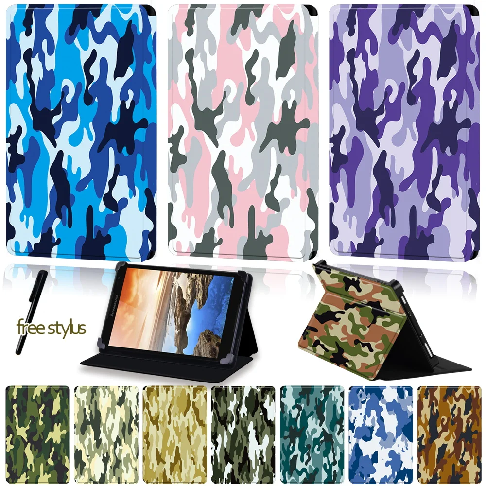 Custodia Universale Per Tablet Per Lenovo Tab 8 /Tab A7-30 /Tab A7-50 /Tab S8-50 /Tab A8-50 /Yoga Book /Tab 4 Camouflage Pattern Series