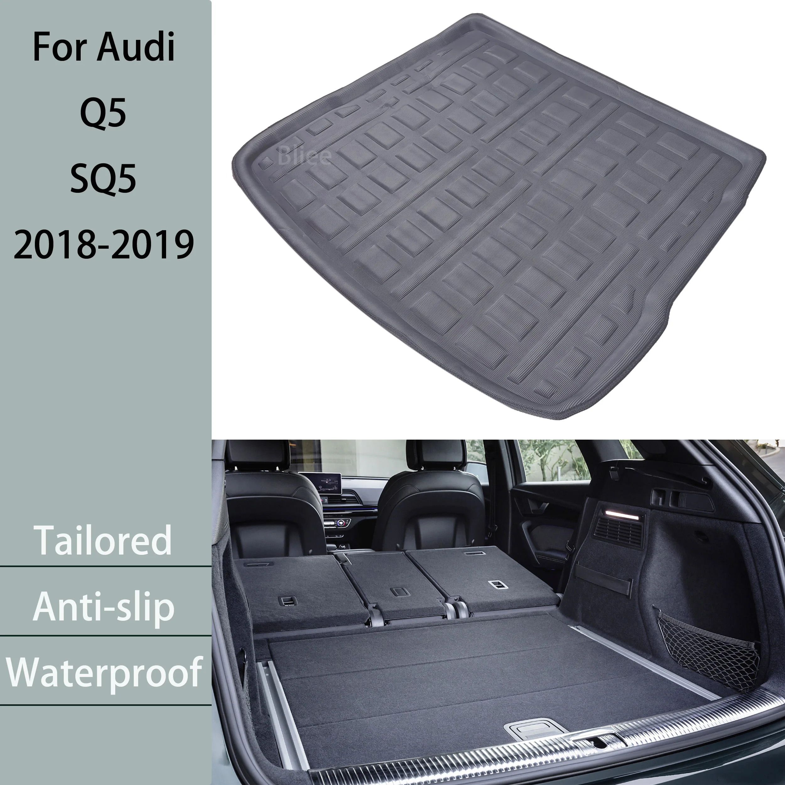 Per Audi Q5 Sq5 2018 2019 Fy Mk2 80A S-Line Sportback Car Posteriore Tronco Mat Su Misura Cargo Liner Boot Floor Tray Carpet Protector