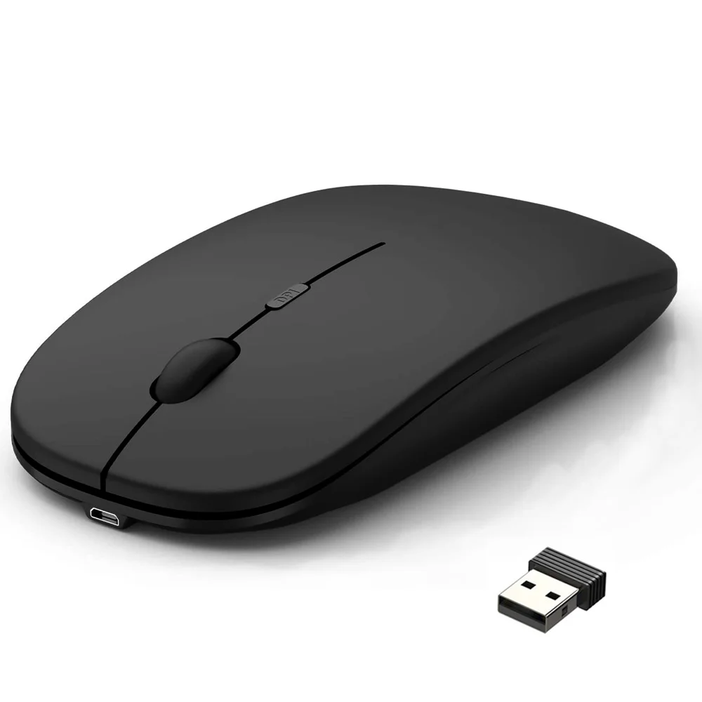 Mouse Ricaricabile Wireless Per Pc Laptop, Mini Mouse Cordless Silenzioso Sottile, Mouse 2.4G Per Casa/Ufficio