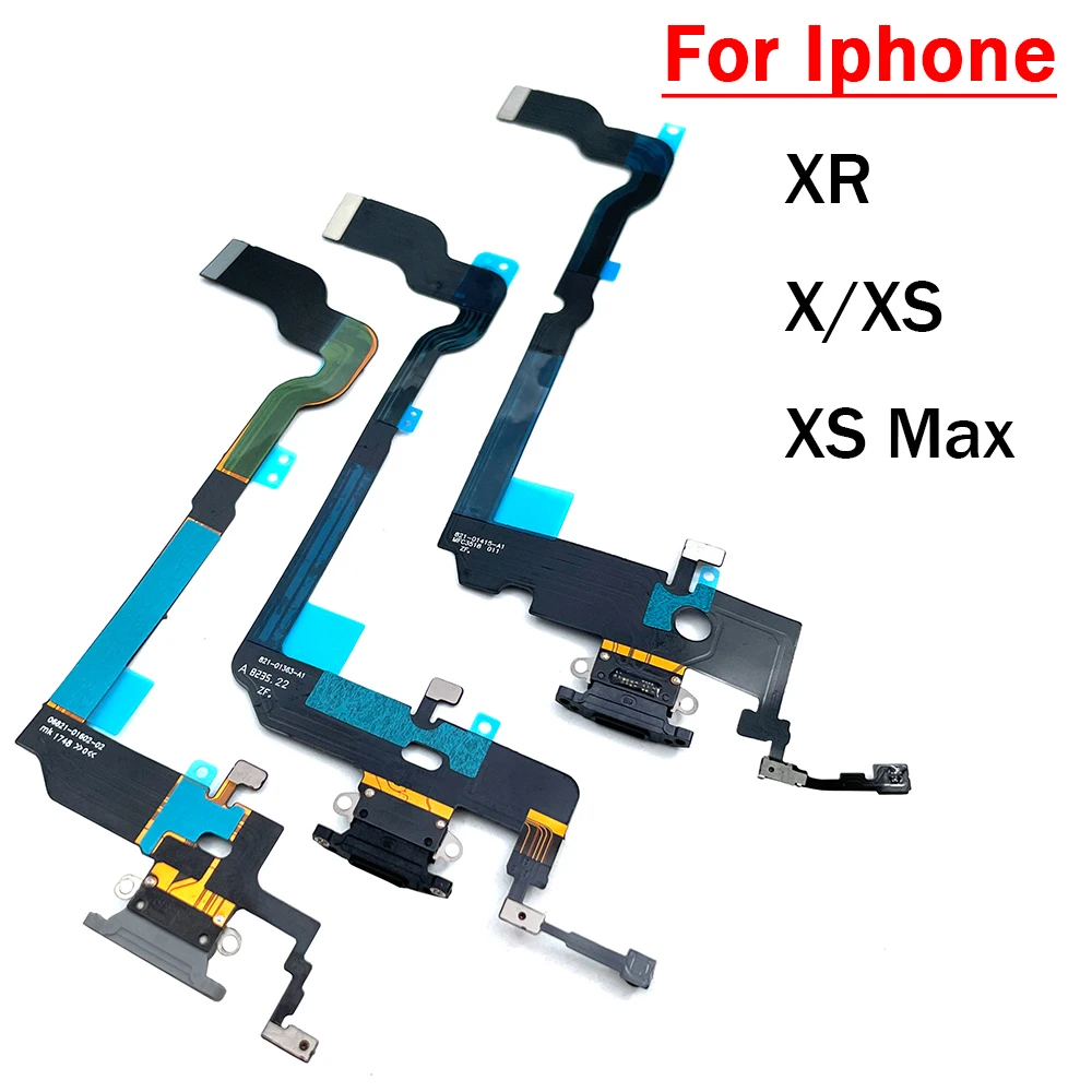 20 Pz/Lotto Nuovo Per Iphone X Xr Xs Max Usb Port Charger Dock Connector Mic Charging Flex Cable Parti Di Ricambio