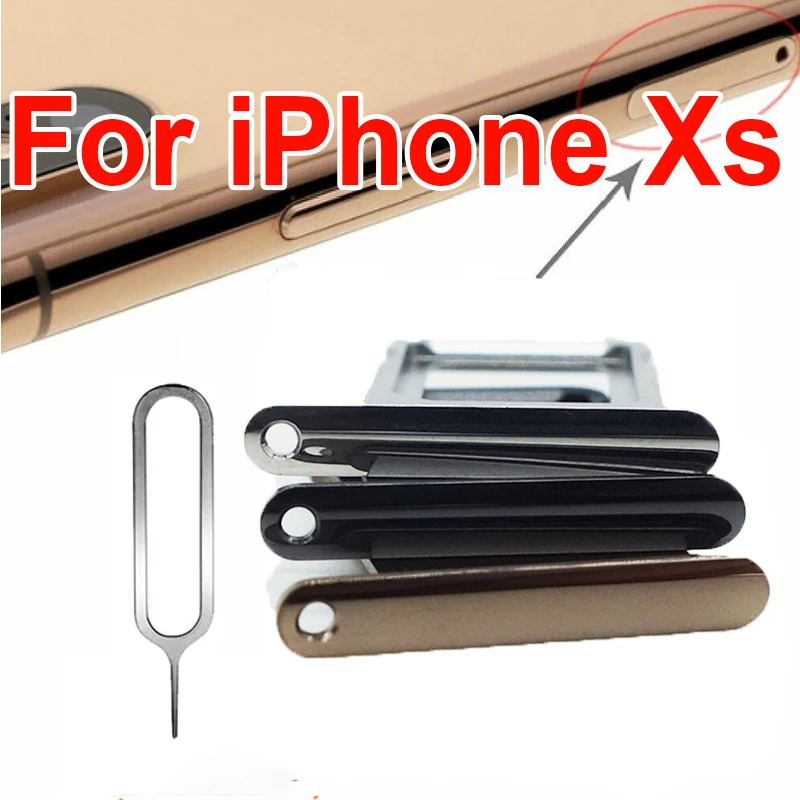 1 Pz Per Iphone Xs Sim Card Holder Vassoio Con Gomma Impermeabile Può Incidere Personal Imei Spacegray Silver Gold Free Eject Pin