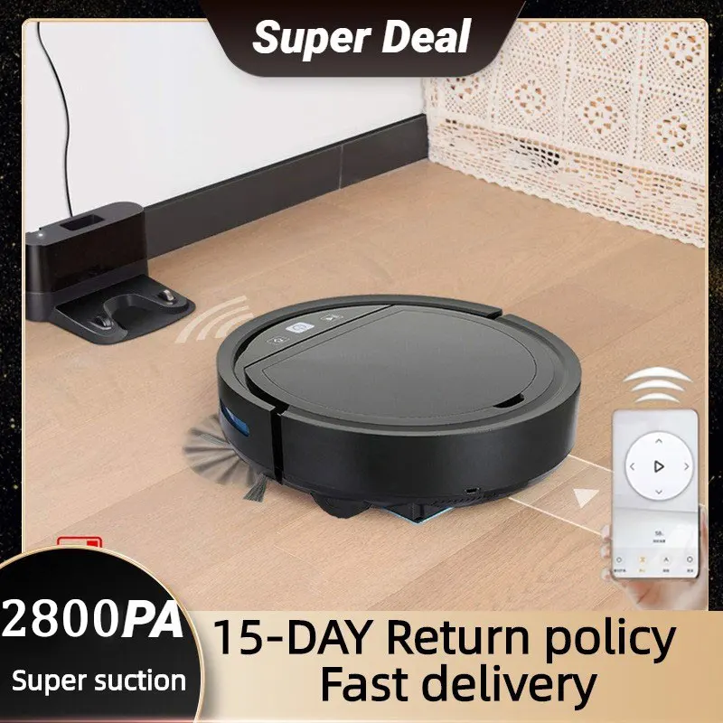 Robot Aspirapolvere 2500Pa Smart Wireless Auto-Ricarica App Pulizia Spazzatrice Per Pavimenti Alexa Google Per Aspirapolvere Domestico