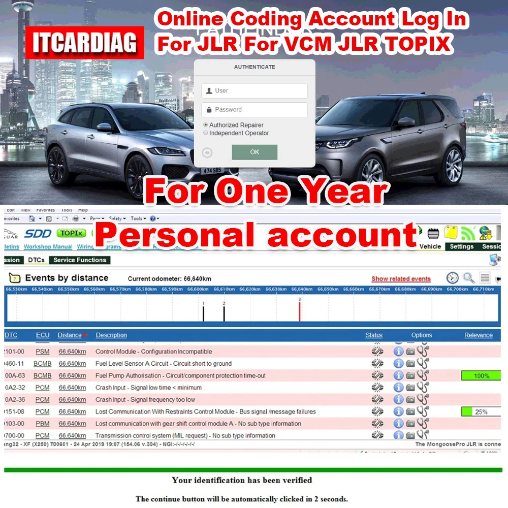 Un Anno Di Codifica Online Programmazione Servizio Account Log In Per Jlr Per Vcm Jlr Topix Riparazione Account Personale Online Originale