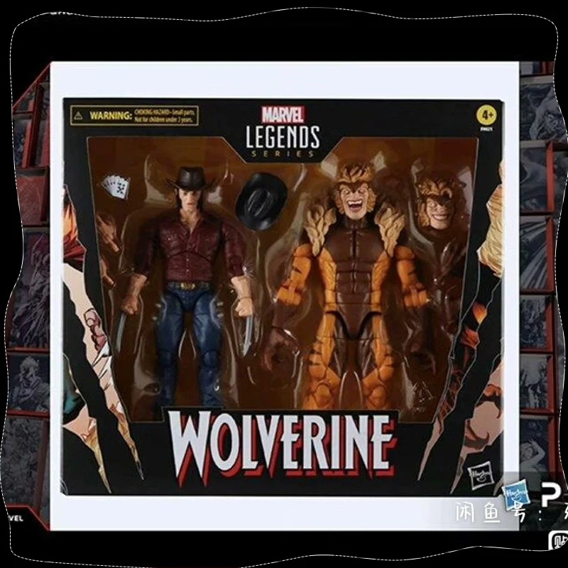 Serie Delle Leggende Della Marvel Della Serie Wolverine 50Th Anniversar'S Logan Vs Sabretooth Action Figure Da Collezione Da 6 Pollici