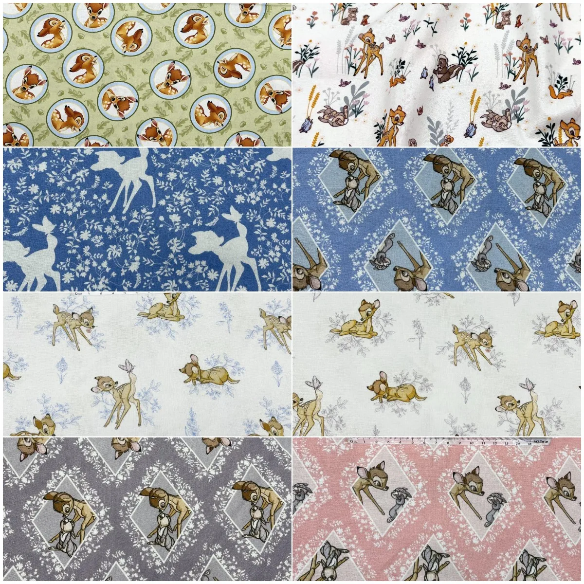 0.5 X1-1 Metro Bambi Deer Cotton Disney Tessuto Per Cucire Vestiti Bambini Dress Tissue Patchwork Materiale Trapuntato Trapuntato Fai Da Te