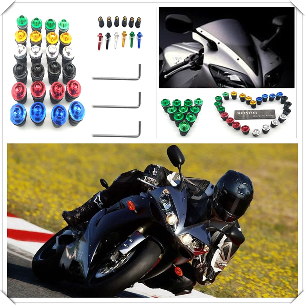 10Pcs Blu Del Motociclo Vite Kit Bulloni Parabrezza Parabrezza Bullone Viti Per Buell Cyclone S1 Ducati Ss1000 1000S M1000S