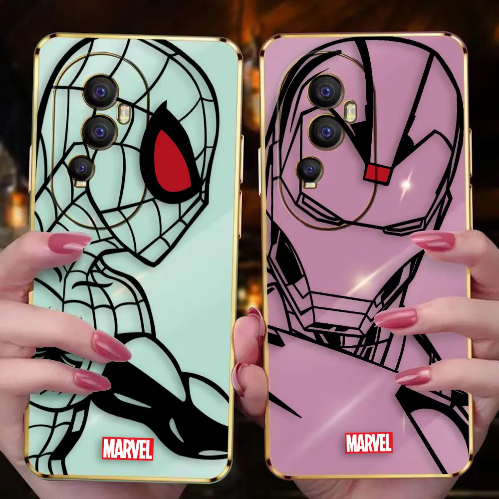 Marvel Line Iron Spider-Man Cover Smooth E-Tpu Custodia Per Telefono Oppo Reno 2F 4 5 6 6Z 7 8 8T 10 Pro Plus 4G 5G Trova X3 Lite Custodia Shell