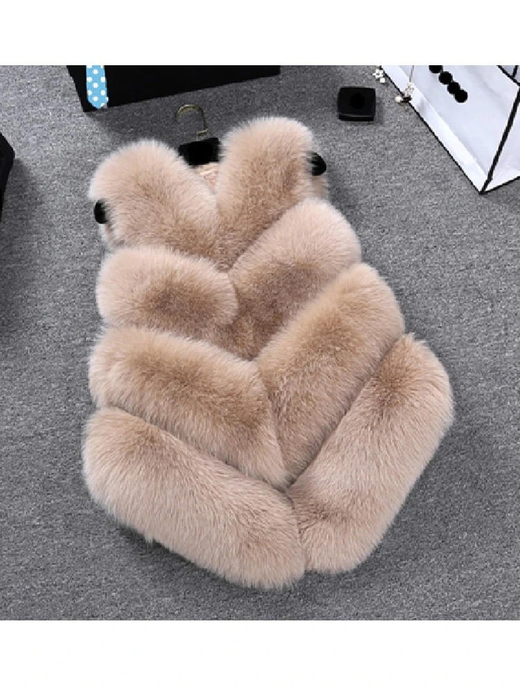 Zadorin New Luxury Faux Fox Fur Vest Women Furry Short Faux Fur Gilet Cappotto Gilet Di Pelliccia Fourrure Autunno Inverno Soprabito