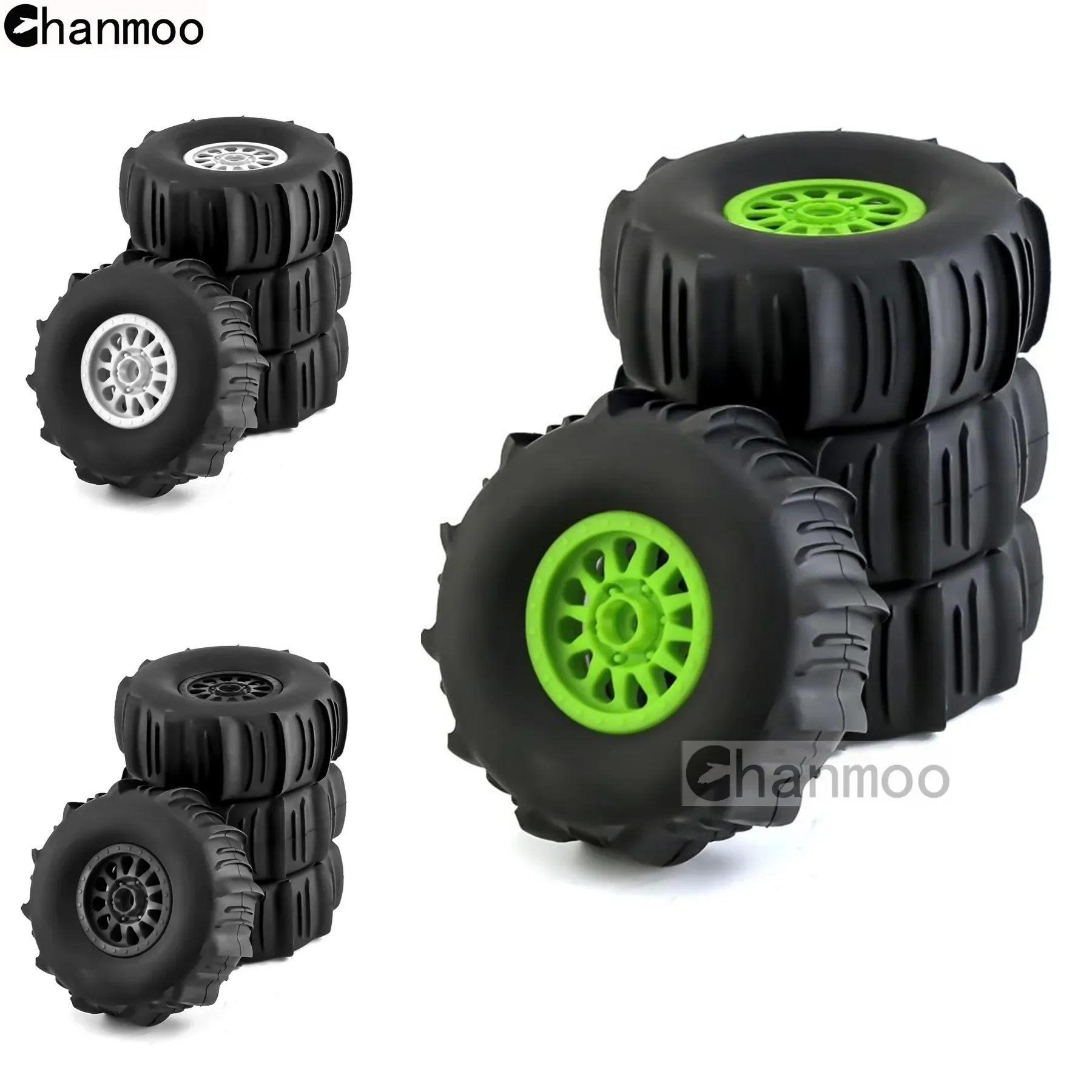 Chanmoo 1/7 1/8 Short Course Truck Sand Tires Buggy Desert Tire Per Rc Off-Road Car Traxxas Udr 85086-4 Arrma Mojave Yk4072 Df7